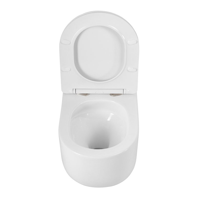 Унитаз подвесной BelBagno Soft-Tor BB084CH-TOR/SC безободковый, с микролифтом, смыв торнадо, белый глянцевый