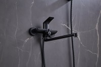 Смеситель с длинным изливом для ванны Haiba HB22816-7 черный