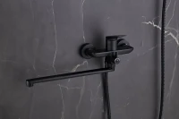 Смеситель с длинным изливом для ванны Haiba HB22816-7 черный