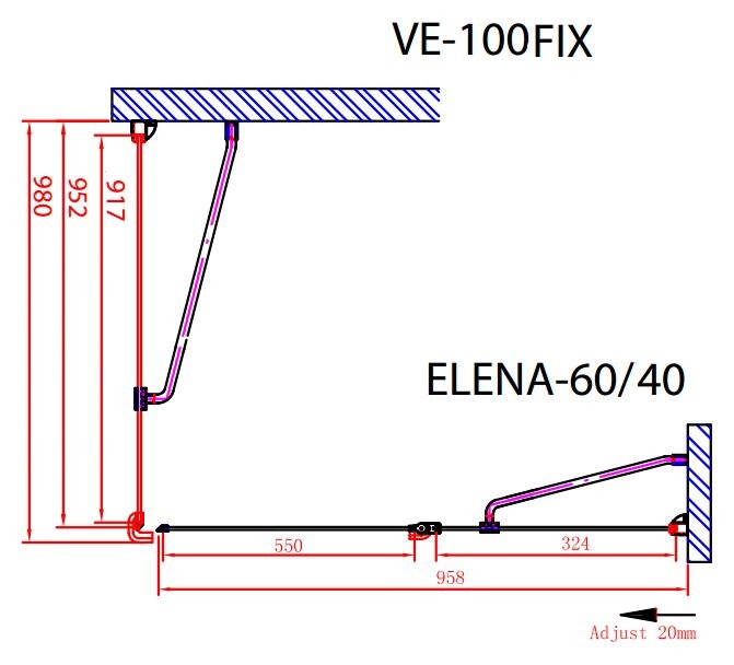 Душевой уголок Cezares Elena A12 100 P Cr R