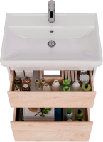 Тумба под раковину Lemark Combi 70 дуб кантри, белая глянцевая