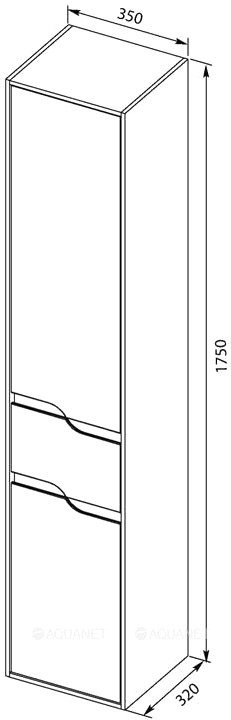 Шкаф пенал для ванной Aquanet Модена 35 L белый