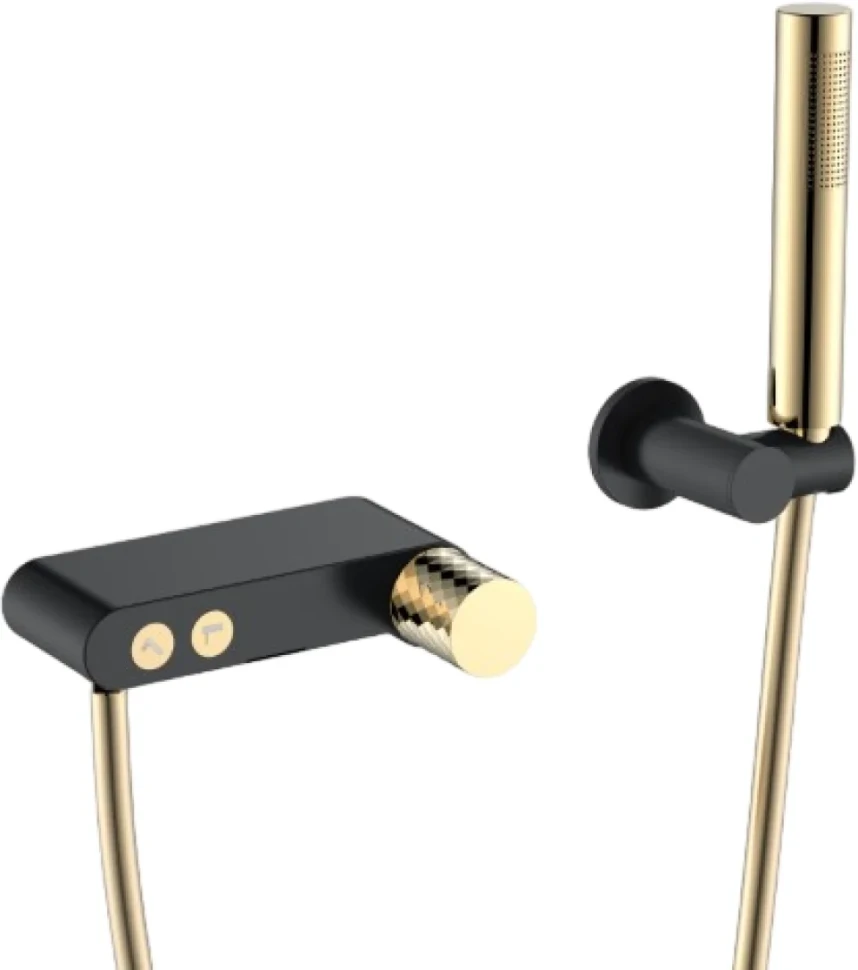 Смеситель для ванны с душем Boheme Stick 123-BG black diamond gold