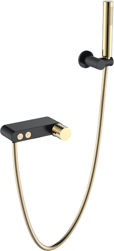 Смеситель для ванны с душем Boheme Stick 123-BG black diamond gold
