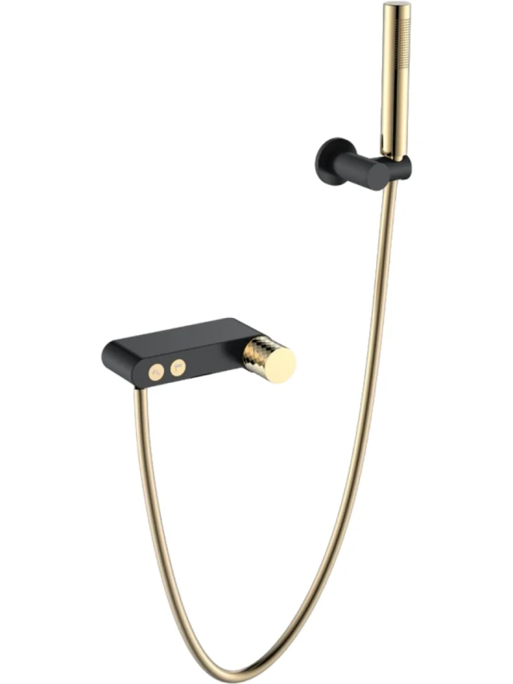 Смеситель для ванны с душем Boheme Stick 123-BG black diamond gold