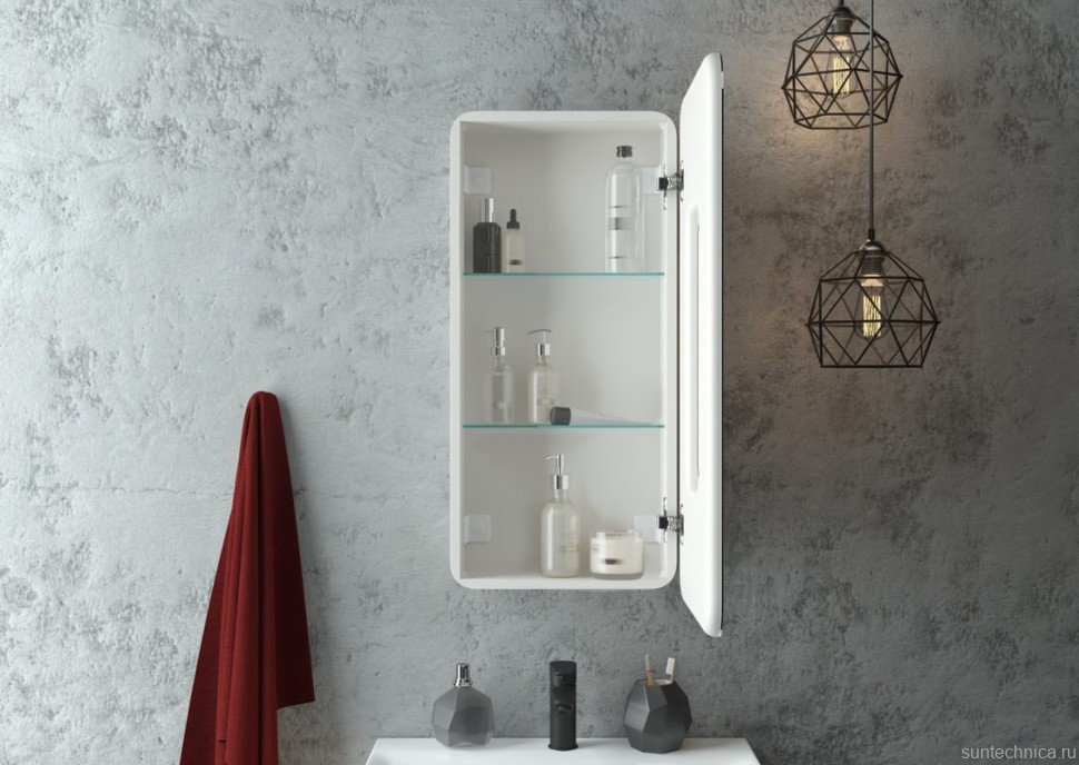 Зеркало-шкаф CONTINENT Elliot R 40х80 с подсветкой