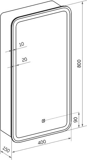 Зеркало-шкаф CONTINENT Elliot R 40х80 с подсветкой