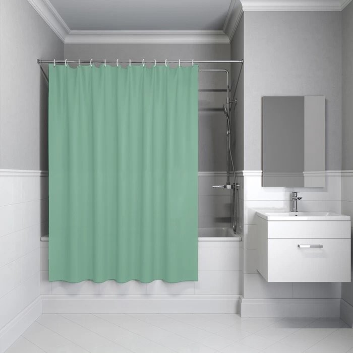 Штора для ванной IDDIS Base BL05P24i11 240х200, зеленая