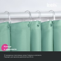 Штора для ванной IDDIS Base BL05P24i11 240х200, зеленая