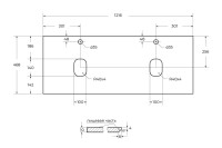 Тумба под раковину со столешницей BelBagno Kraft 120 подвесная, матовая голубая, столешница kep-120-2-cem, для двоих