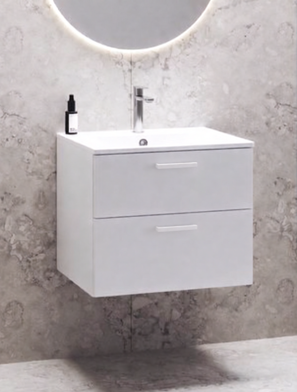 Тумба с раковиной Ravak Chrome II SD 70 глянцевая белая, ручки белые 152 мм