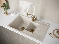 Комплект Мойка Paulmark Flugen 60/1,5 PM237850-BE бежевый + Измельчитель Intenso