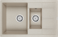 Комплект Мойка Paulmark Flugen 60/1,5 PM237850-BE бежевый + Измельчитель Intenso