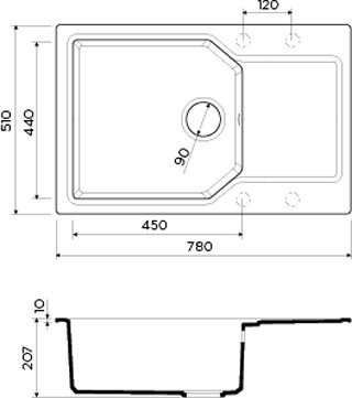 Комплект Мойка Omoikiri Yonaka 78-LB-SA бежевая + Измельчитель Nagare slim 1250