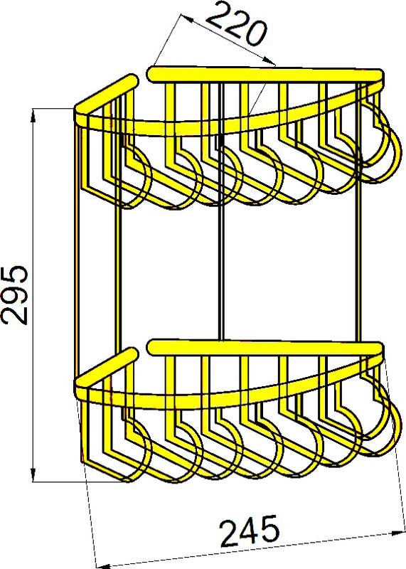 Полка Boheme Imperiale 10427 угловая, двойная, бронза