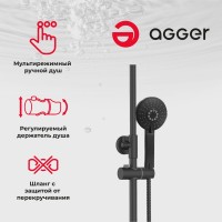 Душевая стойка Agger Brilliant A0393344 черный