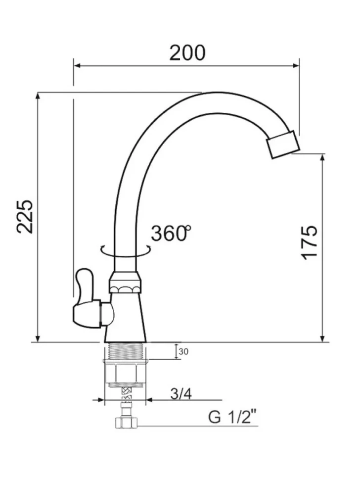 Кран РМС SL79-269F-1 хром