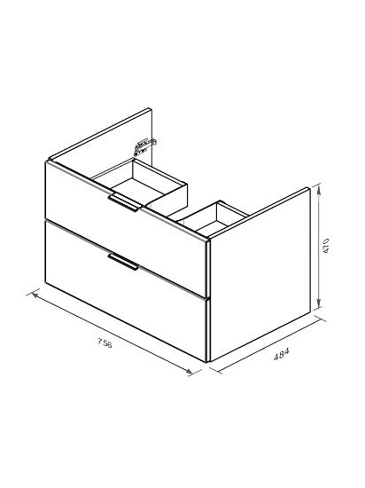 Тумба под раковину без столешницы Ravak Rosa II H SD 80 глянцевая белая