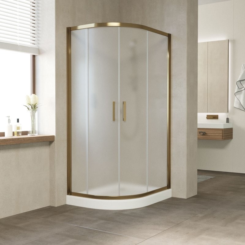 Душевой уголок Vegas Glass ZS-F Tur Novo 110*90 05 10 профиль бронза, стекло сатин