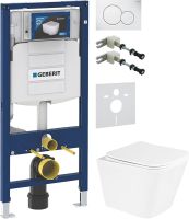 Комплект Унитаз подвесной BelBagno Due + Крепления Geberit Duofix 111.815.00.1 к стене + Звукоизоляция + Инсталляция UP 320 111.300.00.5 + Кнопка Sigma 01 115.770.11.5 белая
