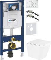 Комплект Унитаз подвесной BelBagno Due + Крепления Geberit Duofix 111.815.00.1 к стене + Звукоизоляция + Инсталляция UP 320 111.300.00.5 + Кнопка Sigma 01 115.770.11.5 белая