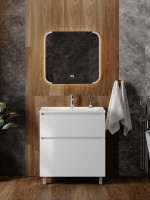 Тумба с раковиной Teymi Laina 75 напольная, матовая белая