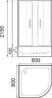 Душевая кабина Parly Frost F811 80х80, с низким поддоном, профиль хром, стекло рифленое