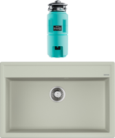 Комплект Мойка Omoikiri Daisen 77-PA пастила + Измельчитель Nagare slim 1250-AZ azur blue