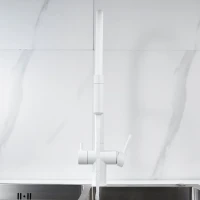 Смеситель для кухни Shevanik S178C с гибким изливом, белый