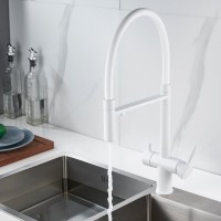 Смеситель для кухни Shevanik S178C с гибким изливом, белый