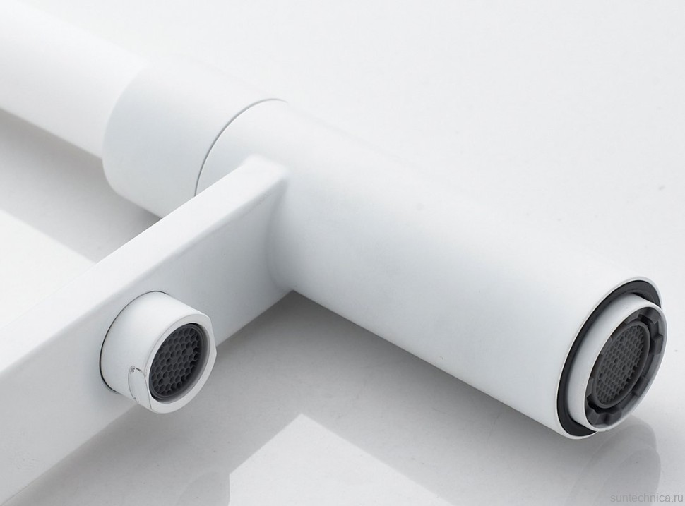 Смеситель для кухни Shevanik S178C с гибким изливом, белый