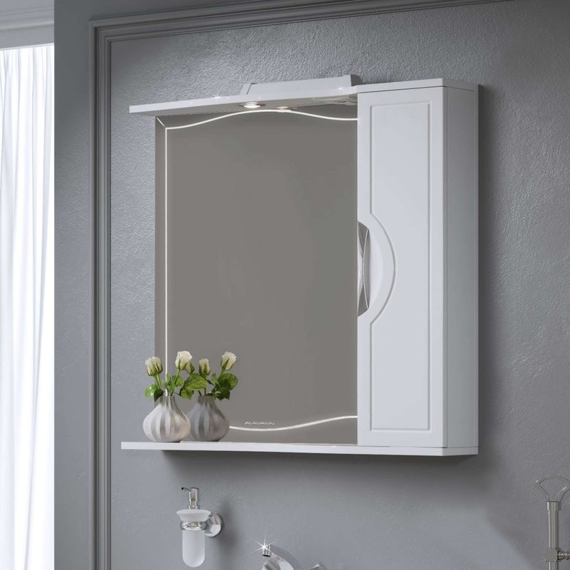 Зеркало-шкаф Alavann Monaco 80x75 R с подсветкой