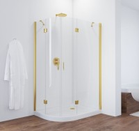 Душевой уголок Vegas Glass AFS-F 120*100 09 01 R профиль золото, стекло прозрачное