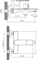 Смеситель для ванны с душем Haiba HB60505-3 пепельный
