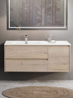 Тумба с раковиной BelBagno Kraft L, 120 2 ящика, дверца, rovere galifax bianco