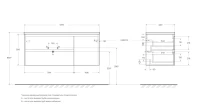 Тумба с раковиной BelBagno Kraft L, 120 2 ящика, дверца, rovere galifax bianco