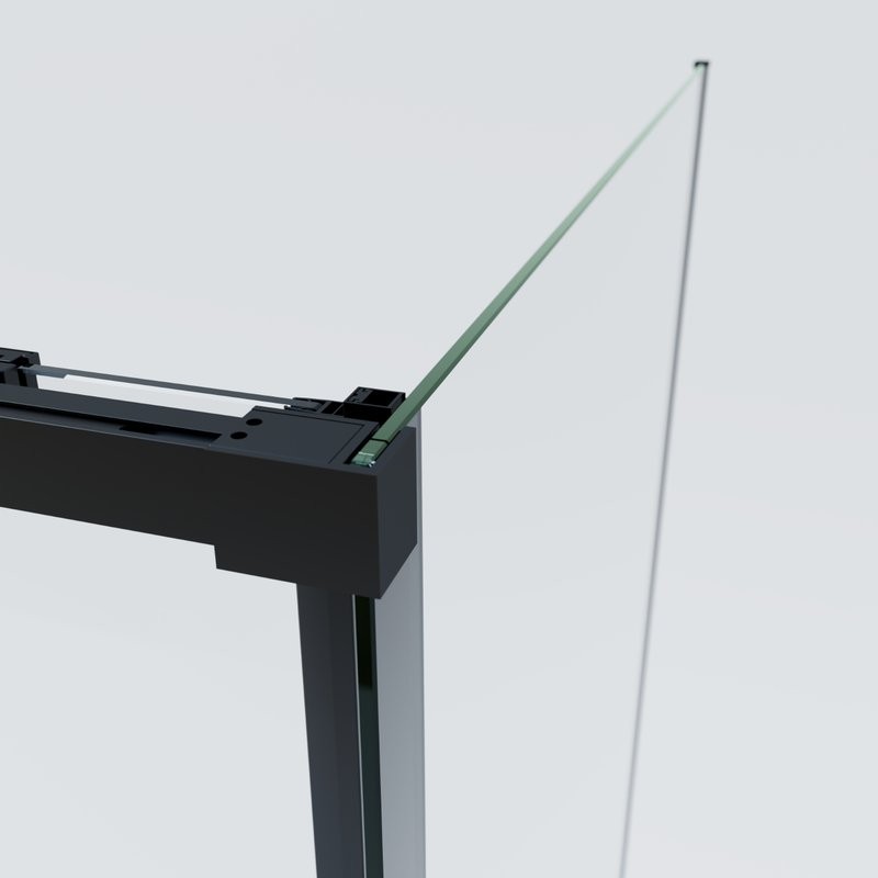 Душевой уголок Vincea Soft 2 VSR-3SO28010CLB 100х80 см, профиль черный, стекло прозрачное