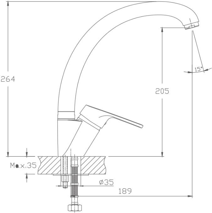 Смеситель для кухни Haiba HB16 HB4116