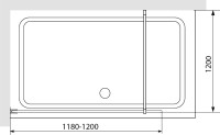 Душевая перегородка RGW Walk In WA-012B 120x200, профиль черный, стекло прозрачное