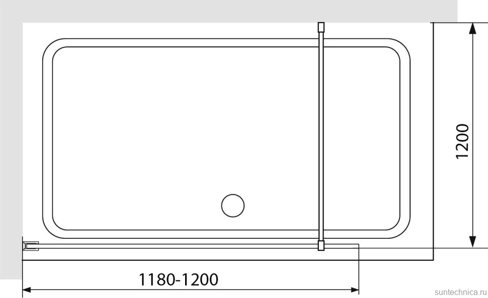 Душевая перегородка RGW Walk In WA-012B 120x200, профиль черный, стекло прозрачное