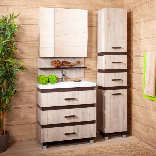 Мебель для ванной комнаты Бриклаер Техас 80 дуб кантри, венге