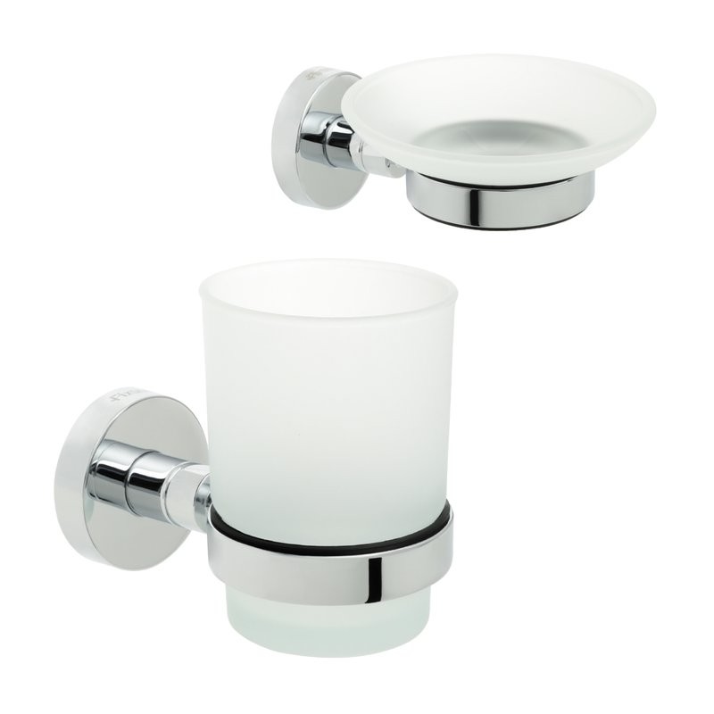 Набор Стакан Fixsen Comfort Chrome 85006 + Мыльница 85008