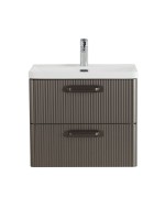 Мебель для ванной комнаты BelBagno Due 50 ручки матовый темный никель, оружейная сталь