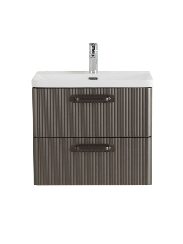 Мебель для ванной комнаты BelBagno Due 50 ручки матовый темный никель, оружейная сталь