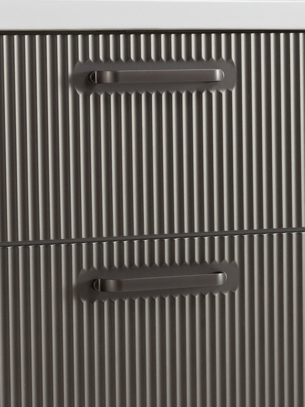 Мебель для ванной комнаты BelBagno Due 50 ручки матовый темный никель, оружейная сталь