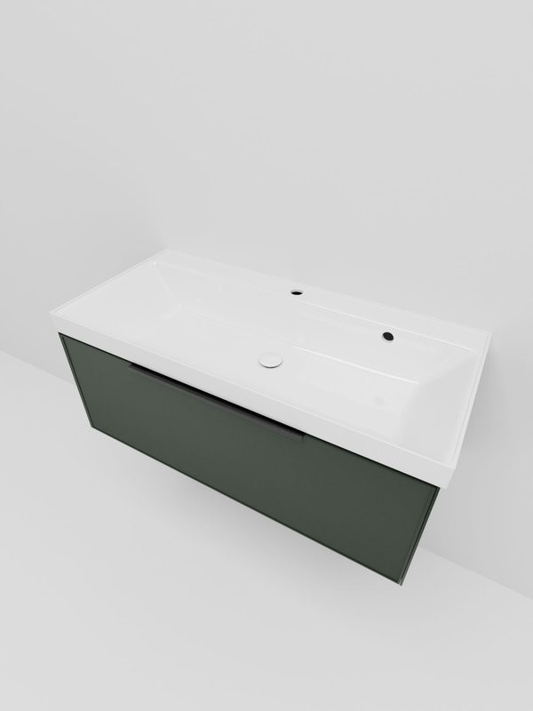 Тумба под раковину La Fenice SIMPLA Grigio серо-зелёная 100 см