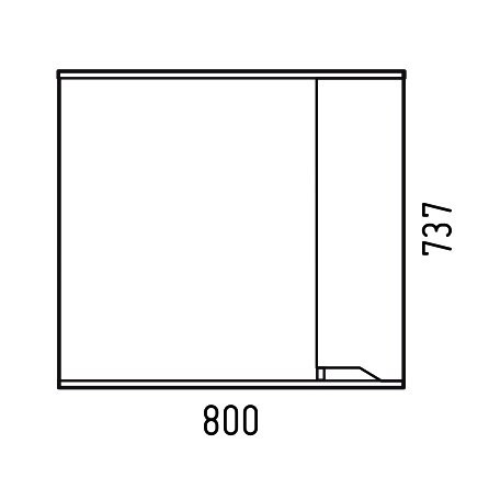 Зеркало Corozo Теона 80 R белое