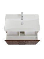 Тумба с раковиной BelBagno Due 80 ручки матовый темный никель, noce