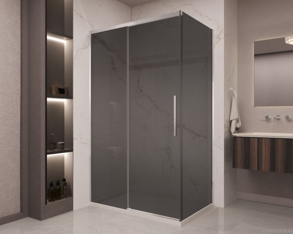 Душевой уголок Vincea Stella VSR-1ST9012CG 120x90 см, профиль хром, стекло тонированное