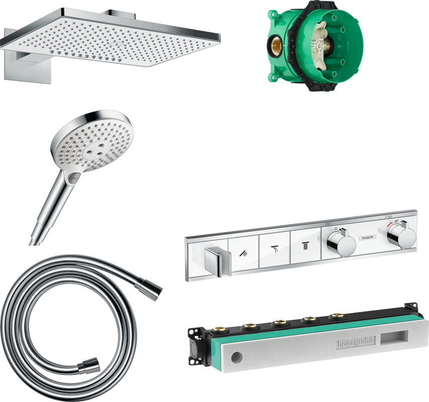 Душевой комплект Hansgrohe Rainmaker Select 460 (2 jet) 24005400 + 26530400 + 28272000 + 15356400